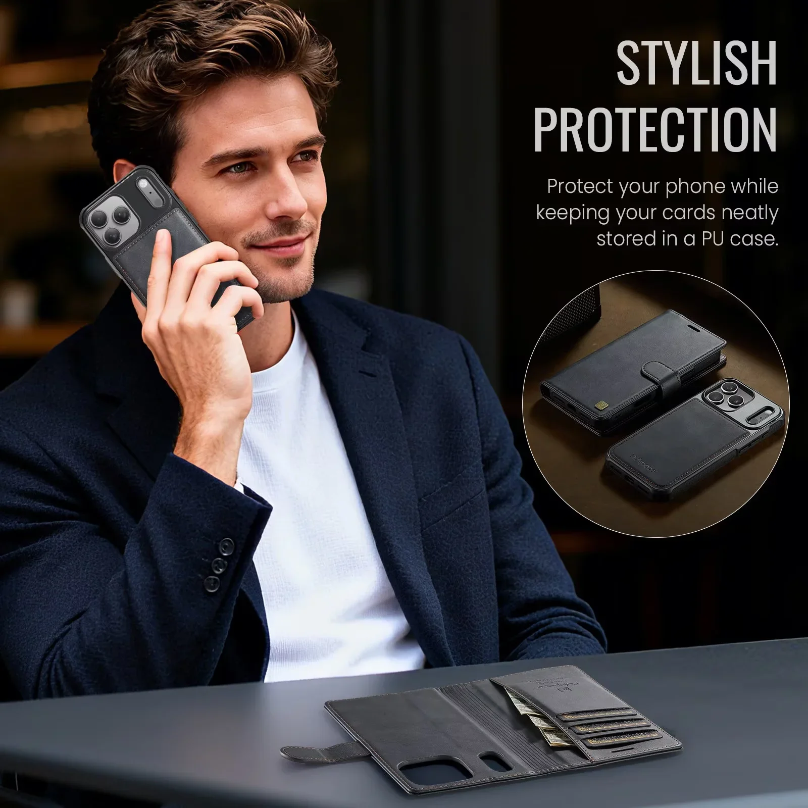 محفظة iPhone 17 Pro 5G 2 In1 حافظة جلدية قابلة للفصل لهاتف iPhone Air 17 16 15 14 13 12 Pro Max 16 Plus 16E غطاء هاتف مغناطيسي #5