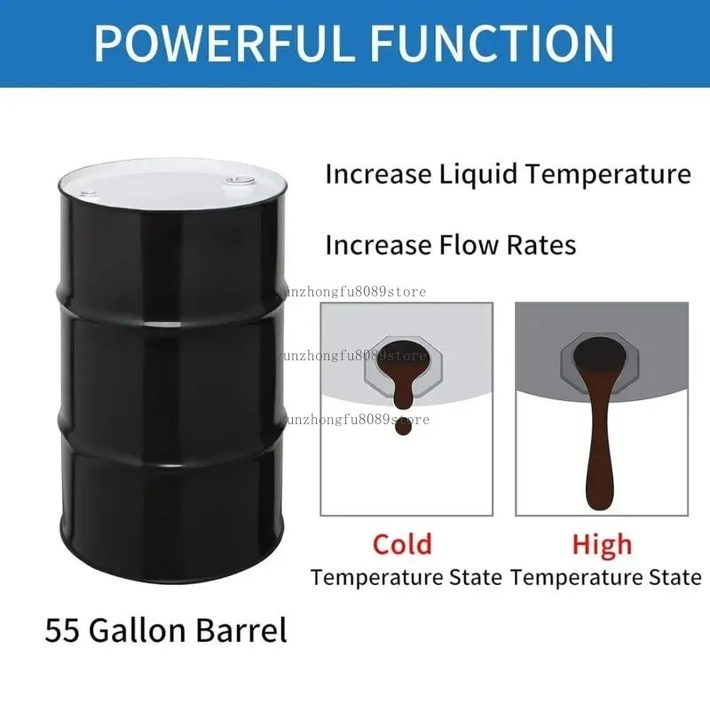 Knob Type Oil Drum Heating Belt, 30-150℃ Silicone Heater Belt, 20L to 200L Metal Barrel Heater for Oil Gas Tank Maintenance