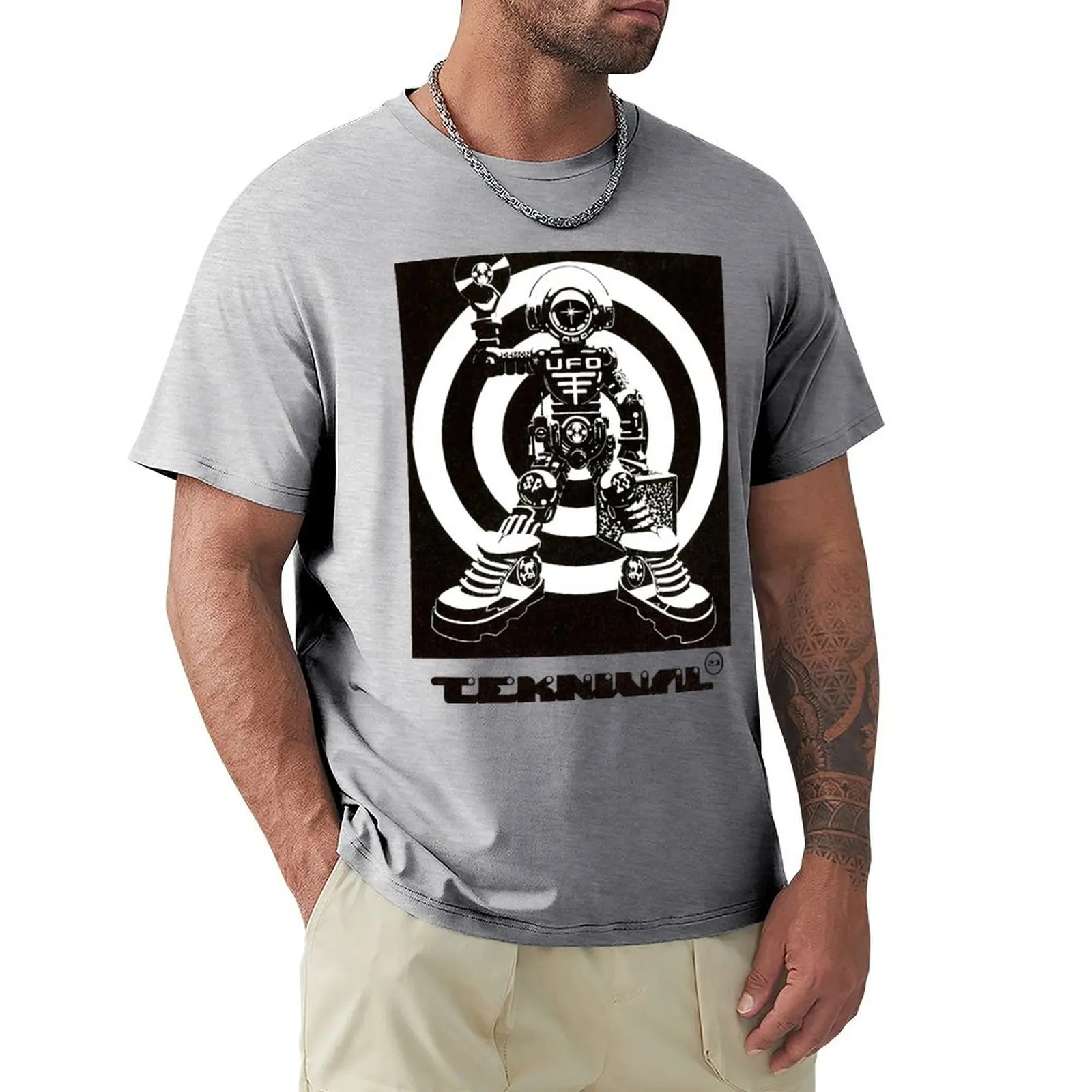 Spiral tribe UFO Teknival flyer T-shirt animal prinfor boys for a boy mens graphic t-shirts pack