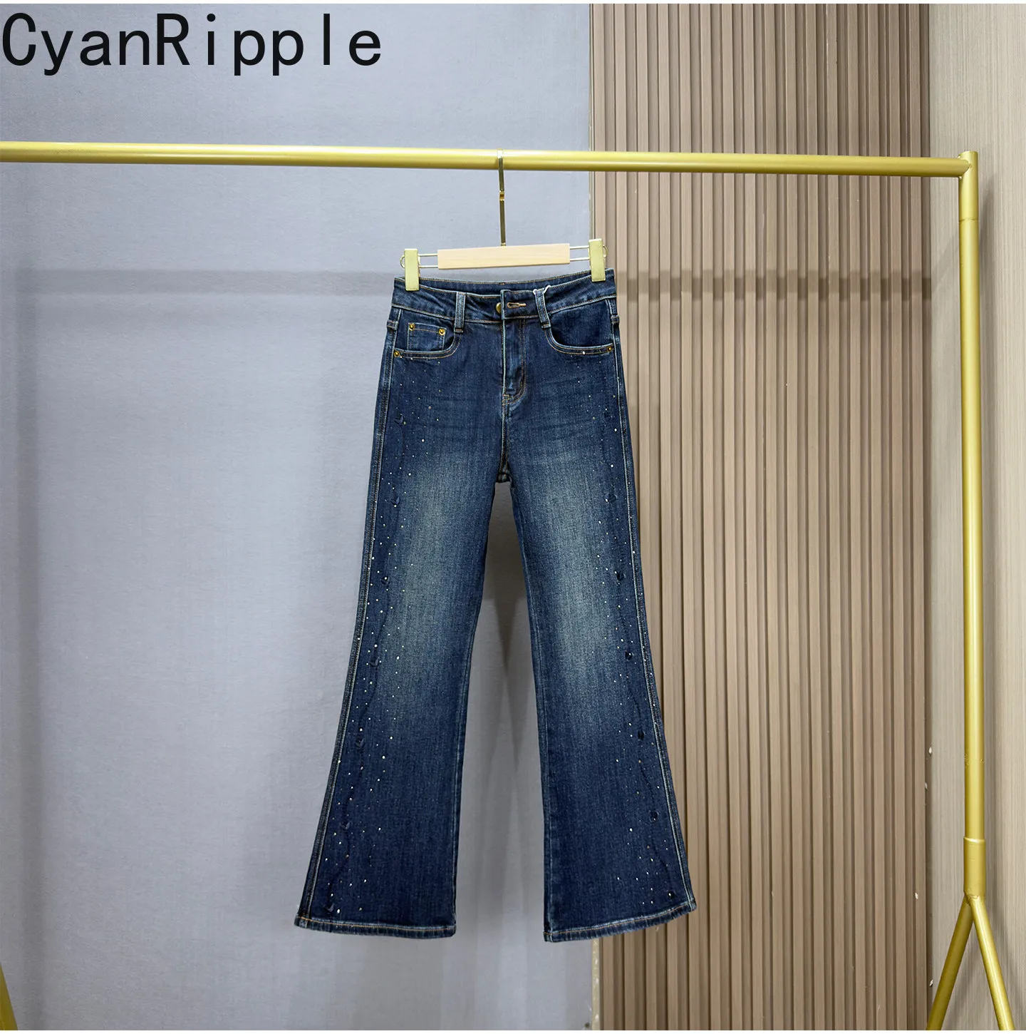 Hot Diamonds Women Flare Jeans 2026 New Autumn Stretch High Waist Slim Denim Pants Vintage Embroidery Casual Female Long Jeans
