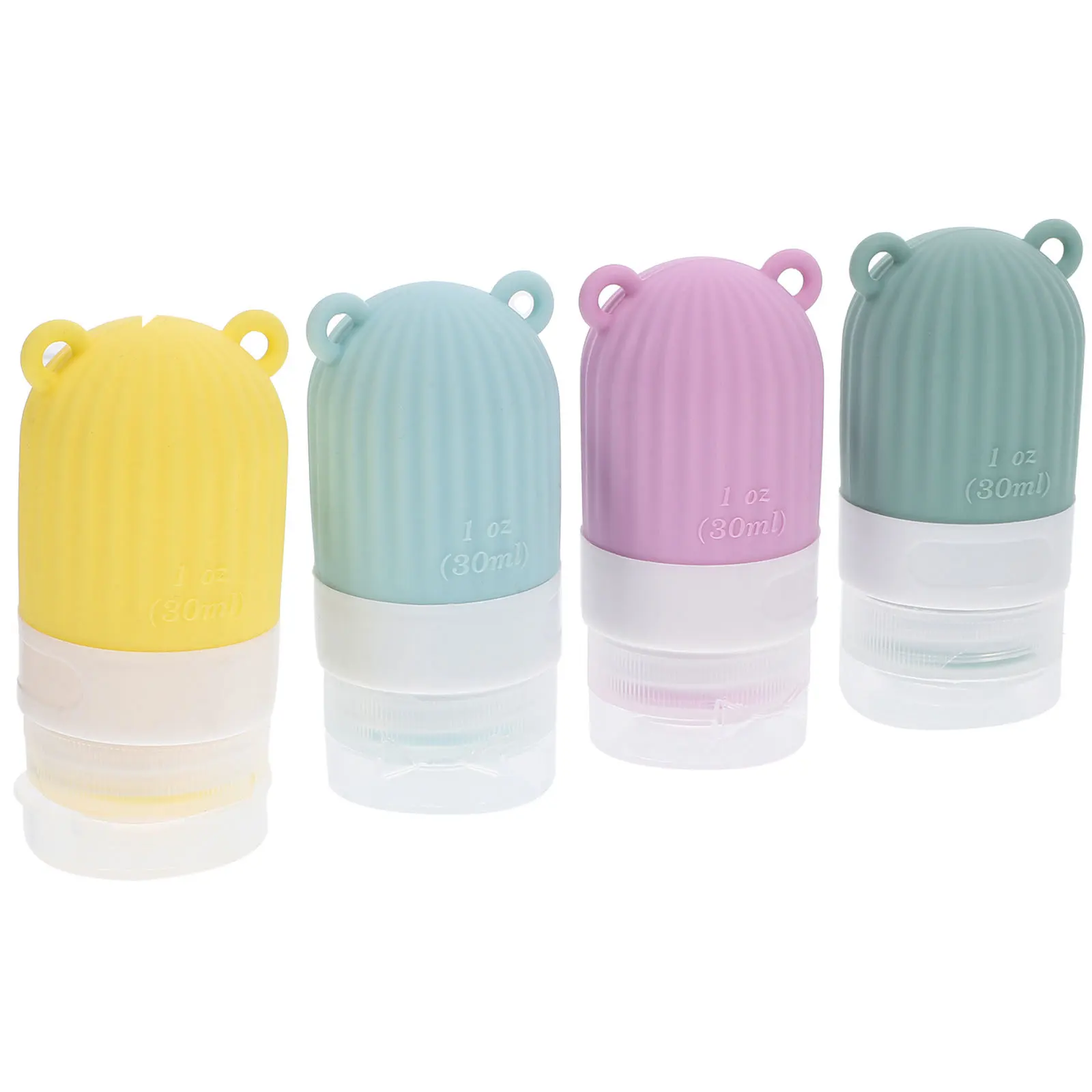 

4pcs 30Ml Travel Bottles Silicone Toiletries Containers Squeezable Portable Liquid Storage For Shampoo Conditioner Travel Size