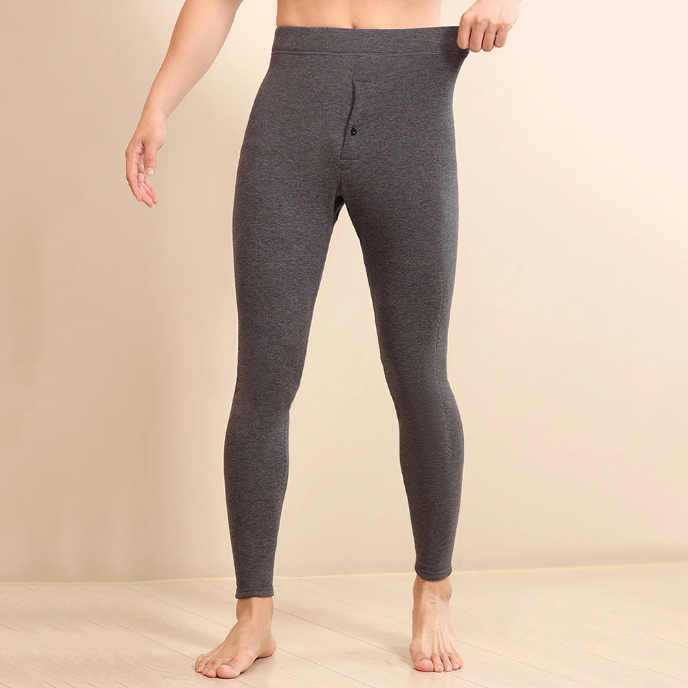 Men Inner Wear Leggings Sanded Hot Pants Warm Pants Comfortable Tight Intimates Casual Sleep Wear Solid Color