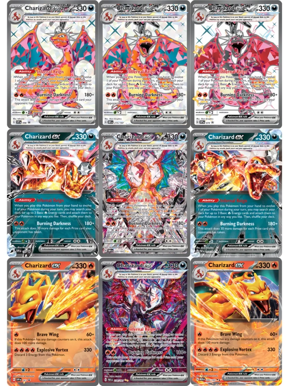 

9 шт. карты Pokemon SV03 Obsidian Flames Charizard EX Paldean Fates ультра редкие игровые карты PTCG для коллекционеров боевые карты подарок
