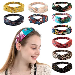 Fashion Women Girls Bohemian Hair Bands Print Headbands Vintage Cross Turban Bandage Bandanas HairBands dress Hair Accessories