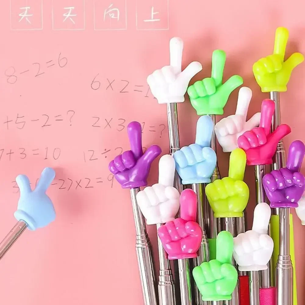 소모품 손가락 디자인 교육 도구 텔레스코픽 막대 화이트보드 포인터 손가락 독서 스틱 휴대용 발표자 교육 스틱