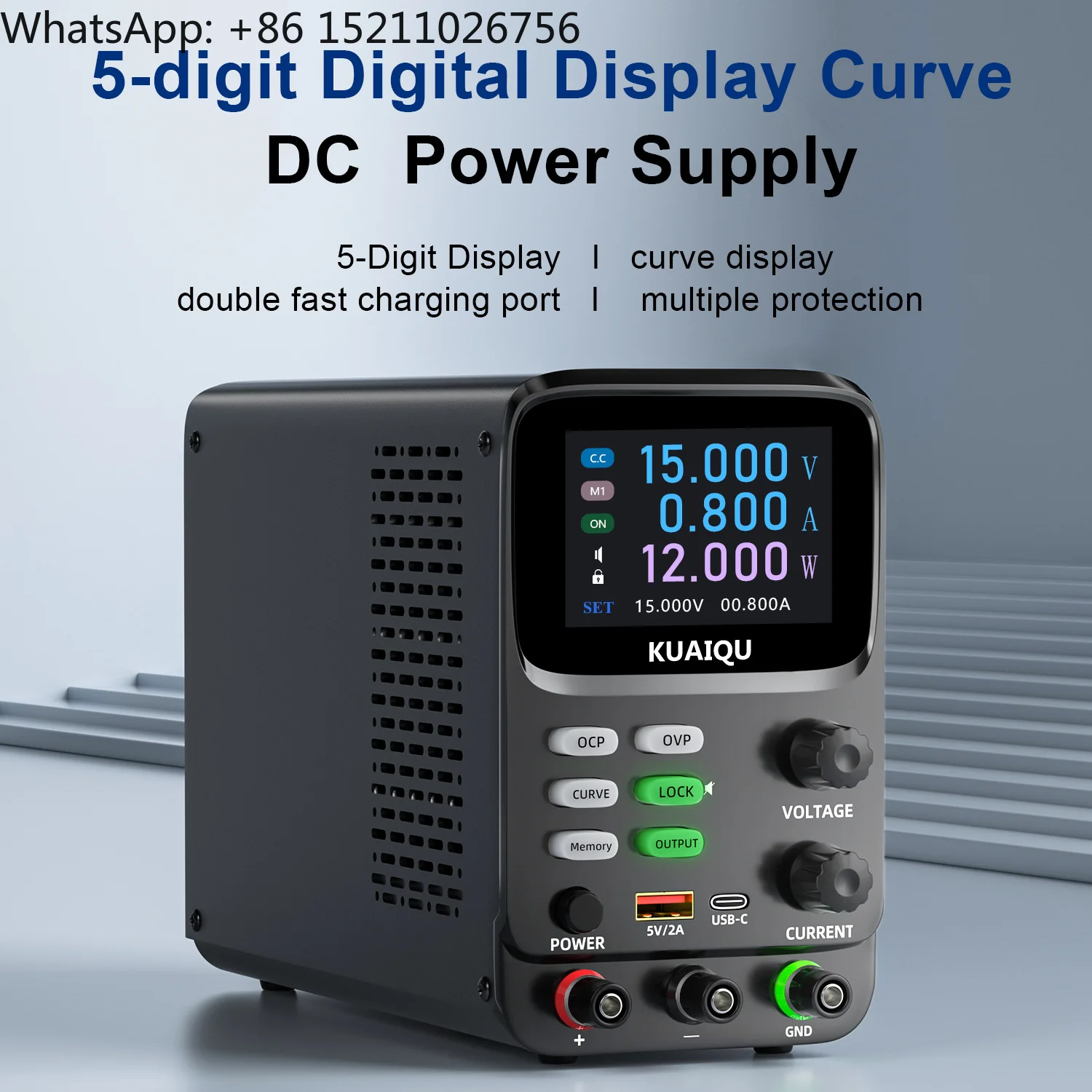 NICE-POWER SPPS-K605 Bench DC Power Supply 60V 5A 300W with OVP/OCP Microcurrent Curve Display for Powering Electronic Device