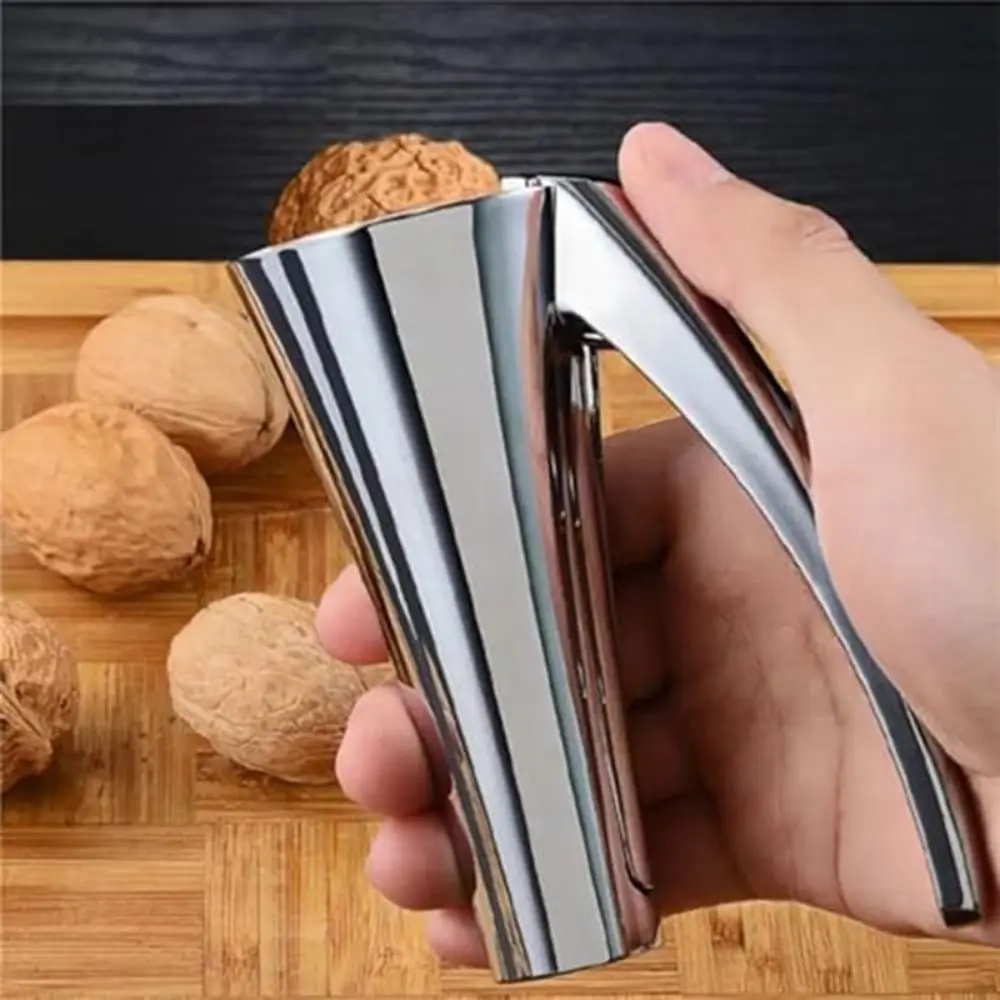 

Funnel Design Zinc Alloy Walnut Clip Reusable Labor-saving Walnut Nut Shelling Tool Comfortable Grip Curved Handle