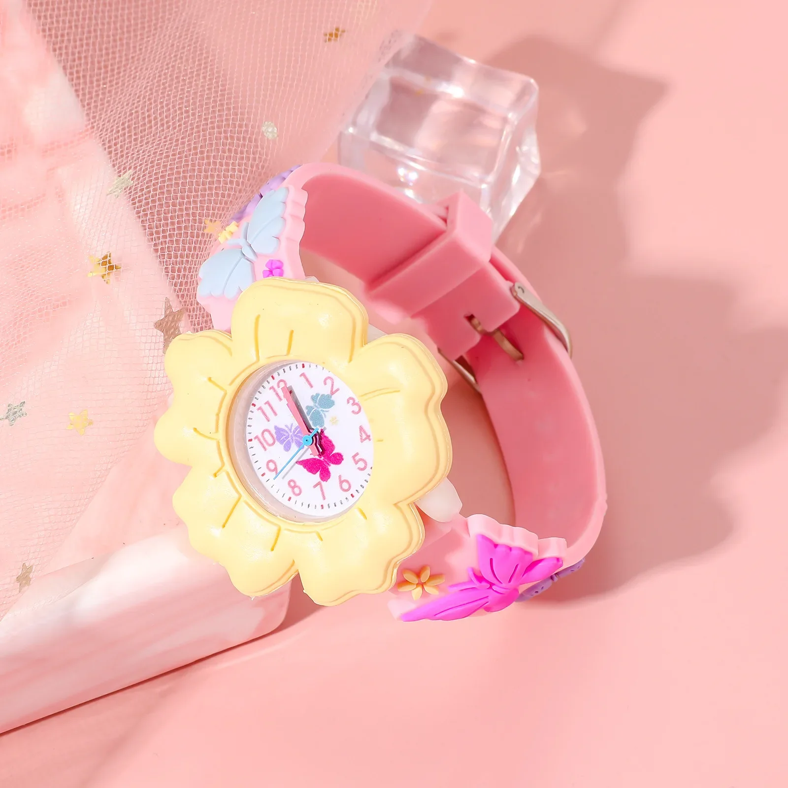 Kinder vielseitige Quarzuhren kleine Blumen form Uhr für Kinder Kinder niedlichen Schmetterling Blume chinesischen Stil Student Reloj