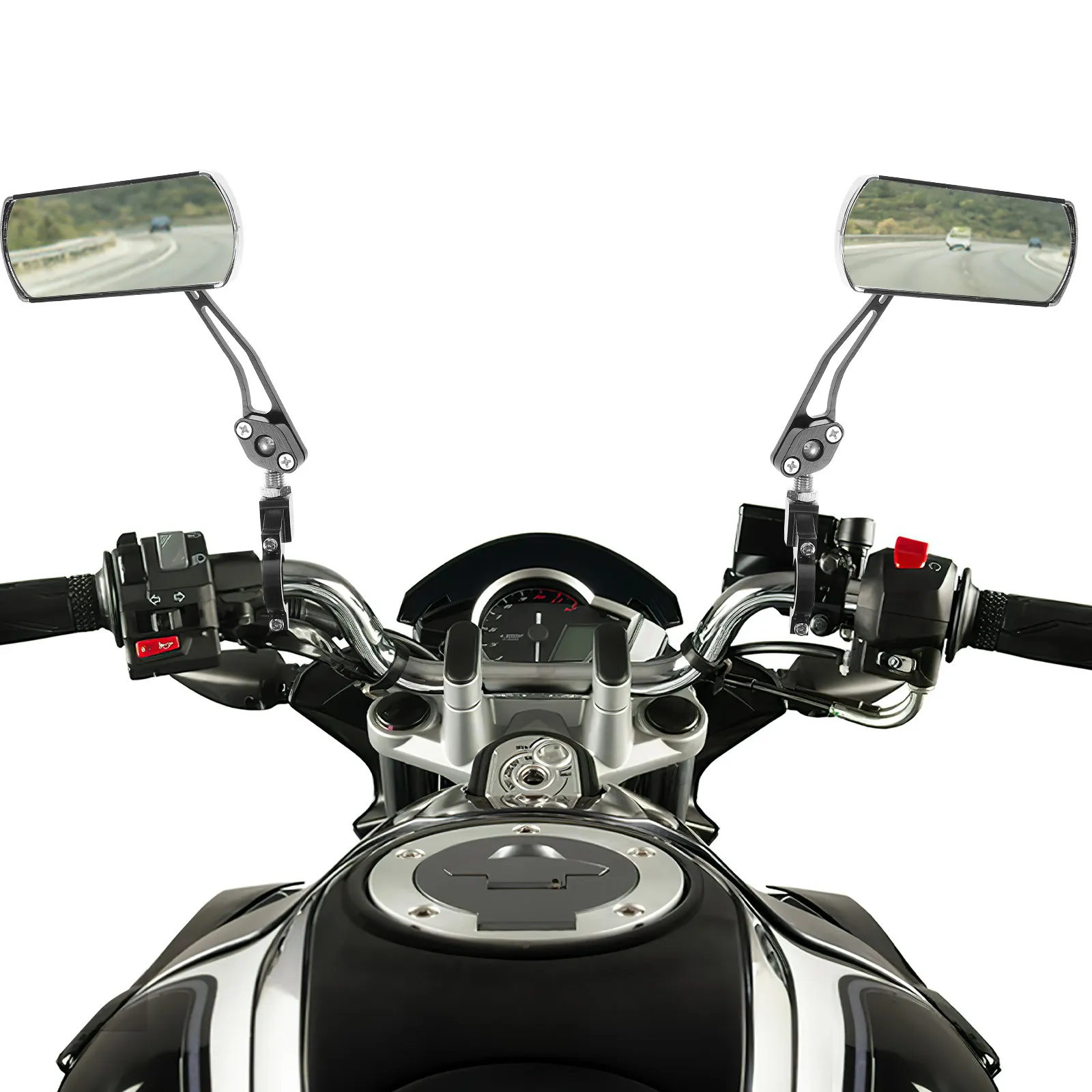 Aluminum Alloy Electric Bike Rearview Mirror Universal Motorcycle Handlebar Safety Side View Mirror Adjustable Clamp on
