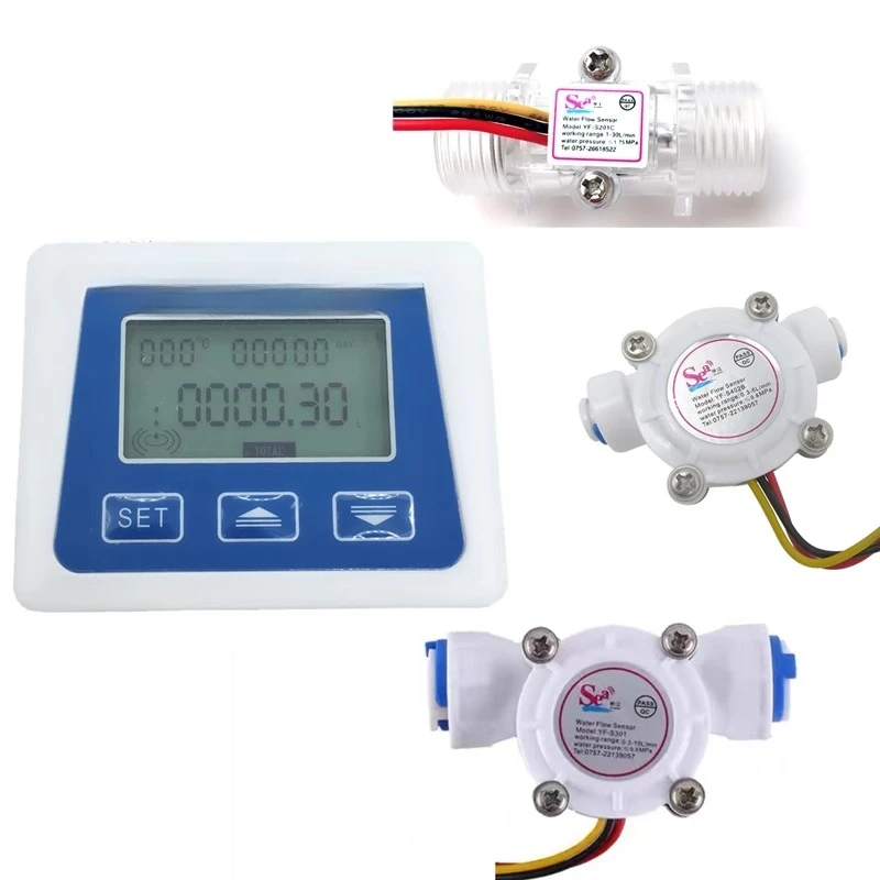 

Intelligent electronic digital display flow meter 2 points 3 points PE pipe water purifier water purifier sensor flow meter