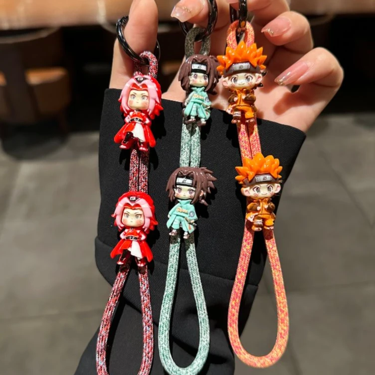 

New NARUTO Mobile Phone Lanyard Hatake Kakashi Uzumaki Naruto Anime Peripheral Cute Cartoon Versatile Wrist Style Pendant Gift