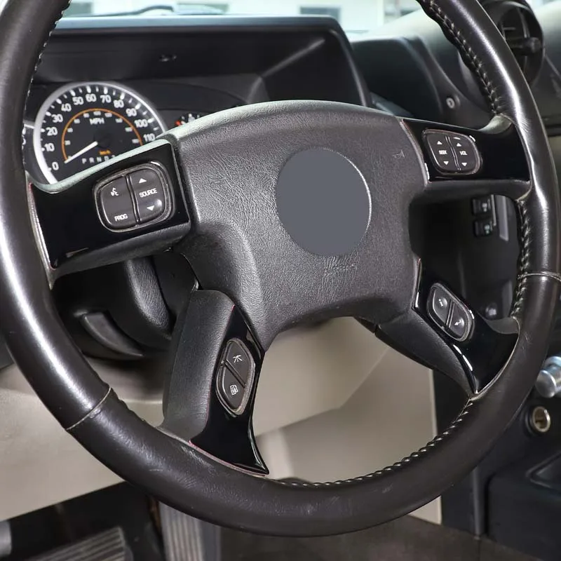 For Hummer H2 2003-2007 PVC material car steering wheel button frame decorative sticker interior modification accessories
