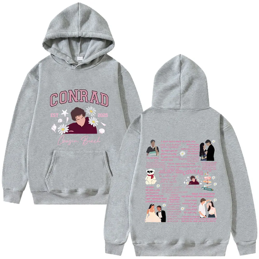 TV Play The Summer I تحولت جميلة كونراد كوزينز الشاطئ الجرافيك طباعة هوديي الرجال النساء عادية خمر كنزة بمقاس كبير هوديس #5