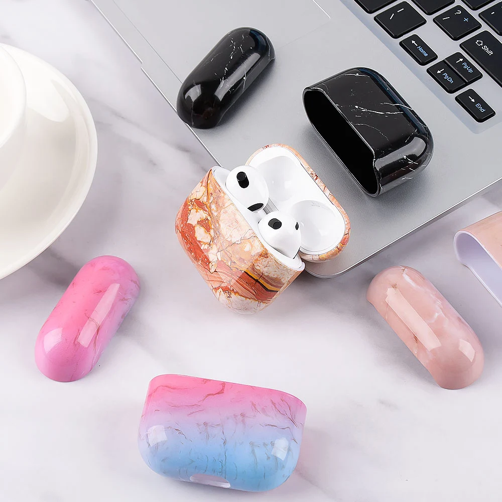 Marble Pattern Case For Airpods 3 Pro 2 Hard PC Cover For Apple Airpod Pro 2 1 3 airpod 3 Marble Case For Airpods 2 1 3 Pro Case