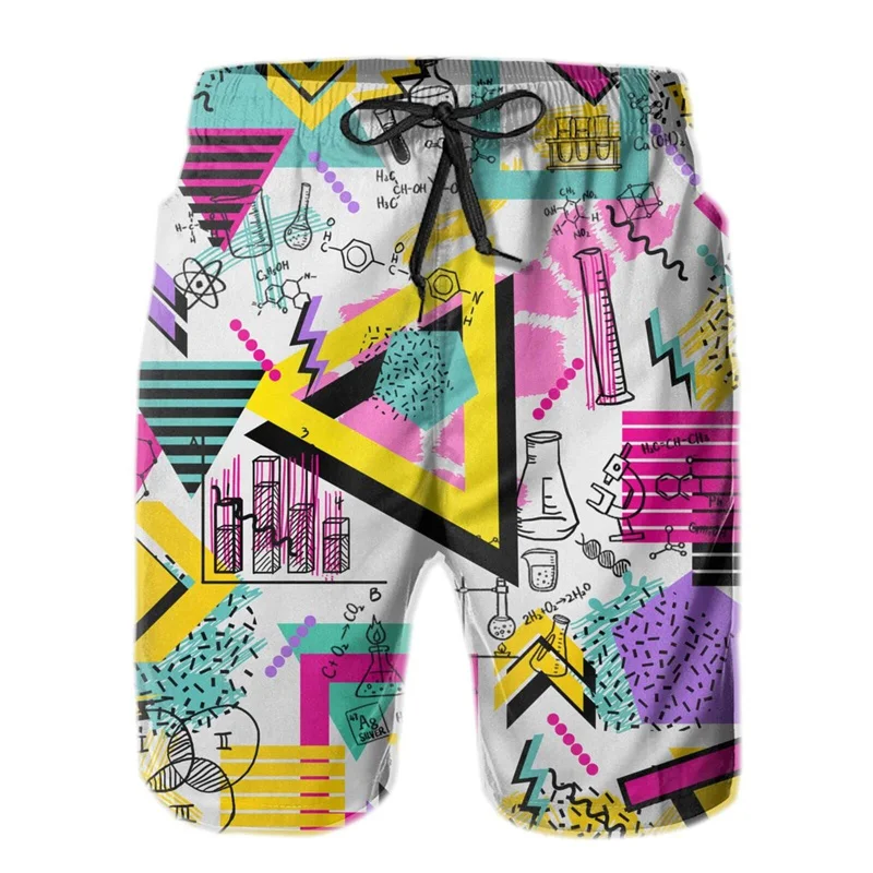

80s 90s Vintage Graphic Beach Shorts Men Quick Dry Swimming Trunks Boys Summer Streetwear Board Shorts Surf Wear Short Pants