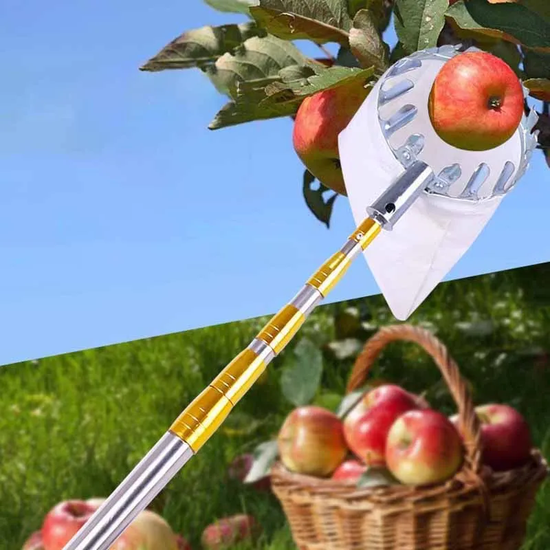 High-altitude Fruit Picker Garden Fruits Collector Tool Telescopic Pole Picking Hand Tools Multifunctional Farming Supplies