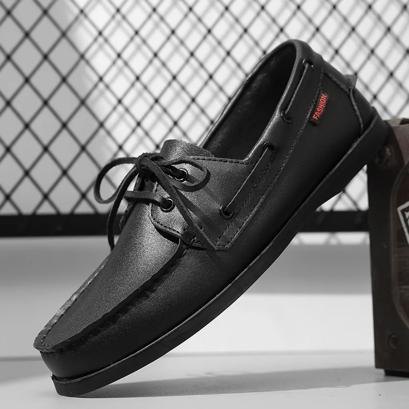 

Men Quality Casual Leather Loafers Genuine Leather Business Dress Shoes Slip on Outdoor Driving Shoes Foot Covering Bean Shoes