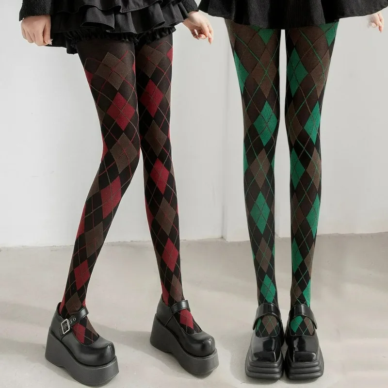 

Retro Plaid Tights Pantyhose Lingerie JK Japanese Harajuku Style Pantyhose Legging Soft Sexy Thigh High Stockings for Women