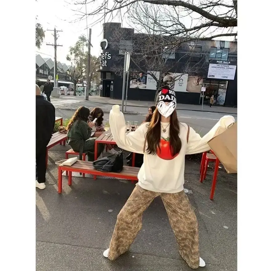 Pure Cotton 2505 Autumn and Winter Round Neck Sweatshirt for Women Commuting Temperament European and American Style Casual Top