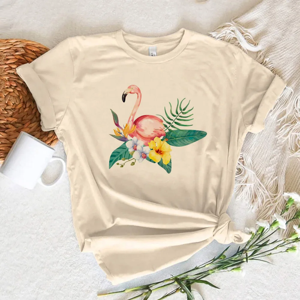 

Flamingo t shirt women harajuku t shirt girl anime Japanese manga clothes