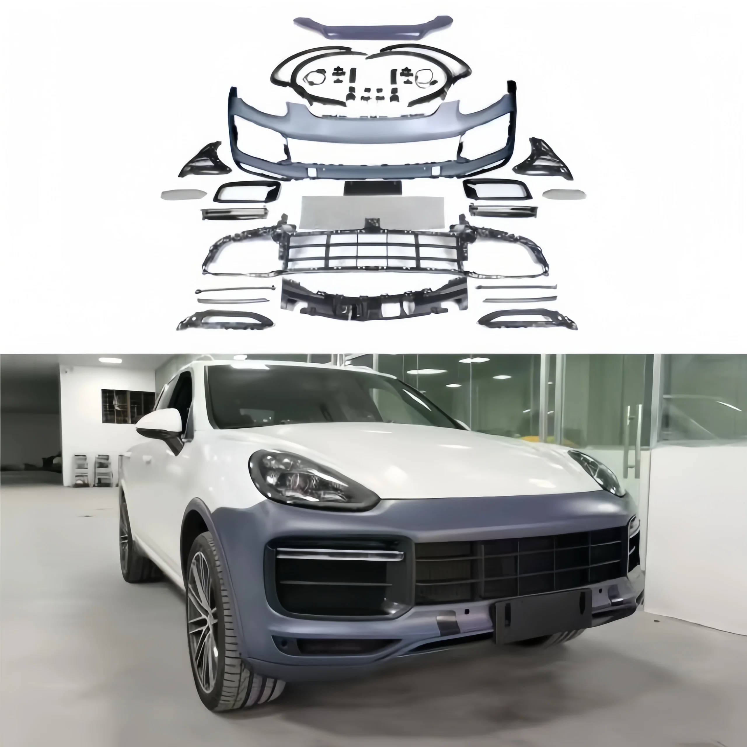 

STLF For 15-17 Cayenne 958.2 Car Modification Upgrade Body Kit New 9Y0turbo Front Bumper with Fog Lights and Wheel Arches Set