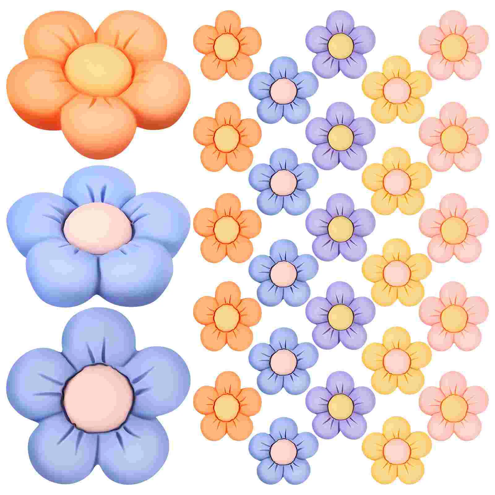 50 Pcs Charms Patches Multi-purpose Decorative Material Stickers Flower Embellishments for Crafts Resin