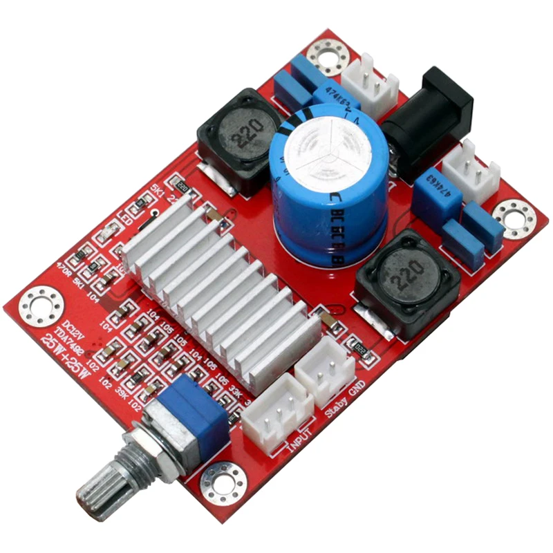 전력 증폭기 보드, TDA7492, 12V, 25W + 25W, 신제품