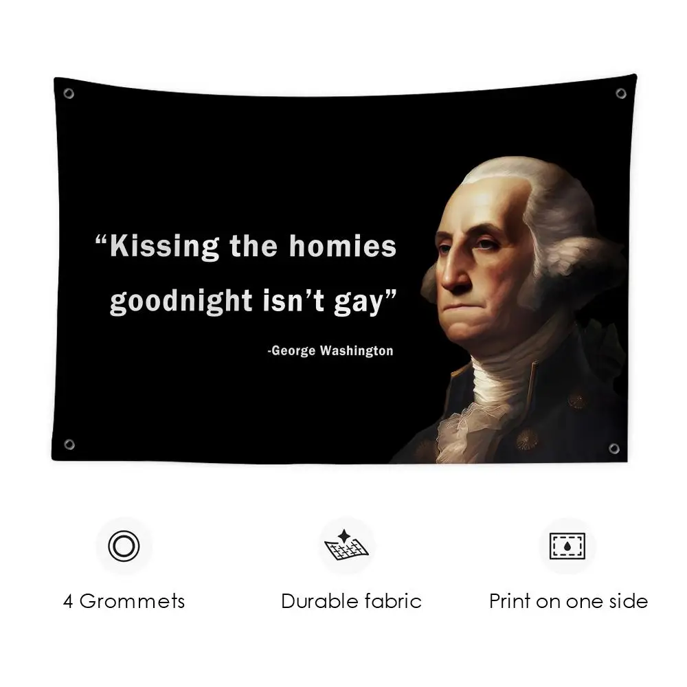 

Kissing Homies Goodnight Funny Quote Flags 3x5 Ft Custom Banner For Garage Door Room Decor Wall Out Decoration With Metal Buckle