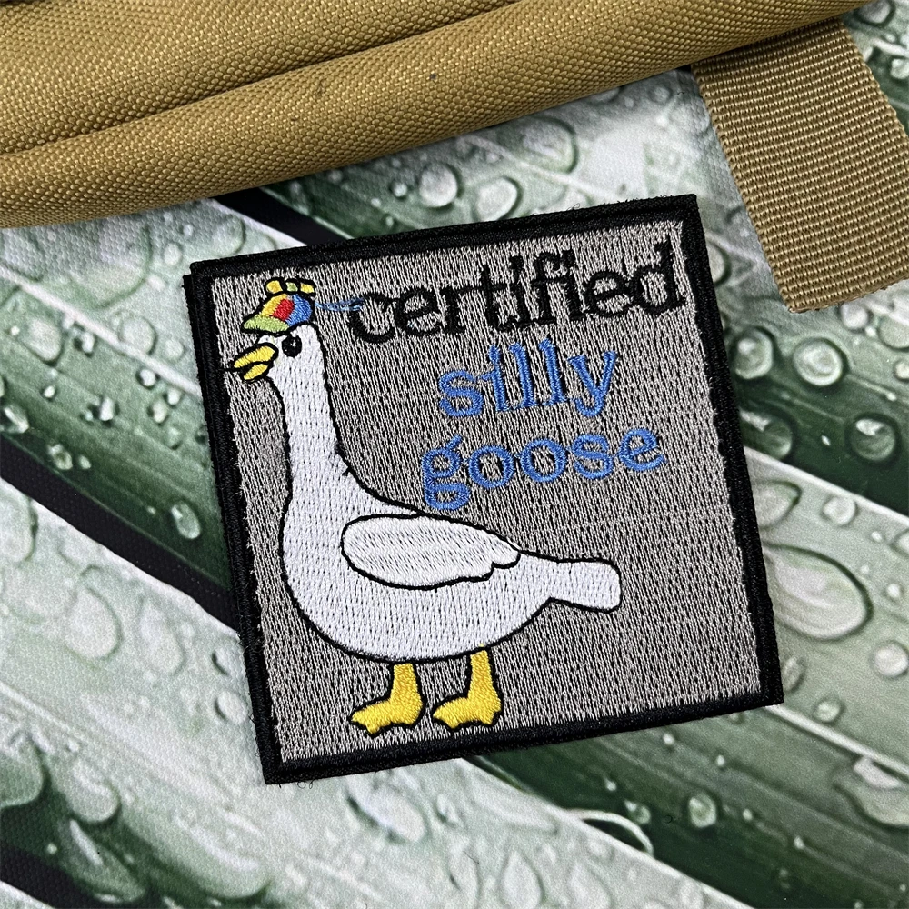 Certified Silly Goose Morale Badge Patches Tactical Backpack Hook and Loop Embroidery Stickers