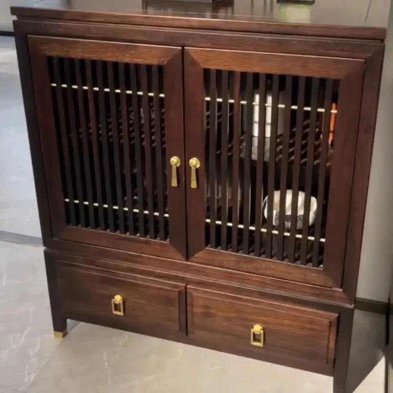 A New Chinese ebony wine cabinet partition cabinet living room wine cabinet combination