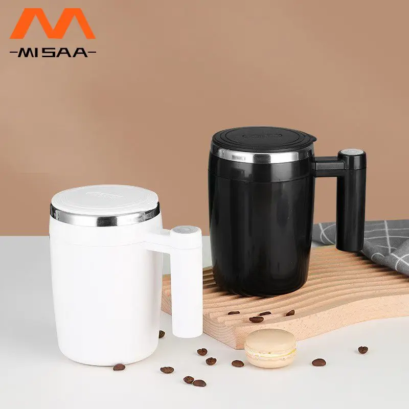 Rotating  Coffee Mug Large Capacity 30 Seconds Automatic Stop 380ml Abs Household Accessories Water Cup Magnetic Stirring Cup