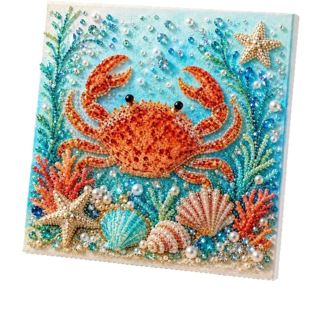 Coastal Style Ocean Theme Pearl Art DIY Kit Turtle Sparkling Octopus DIY Pearl Painting Kit Whale Handcraft