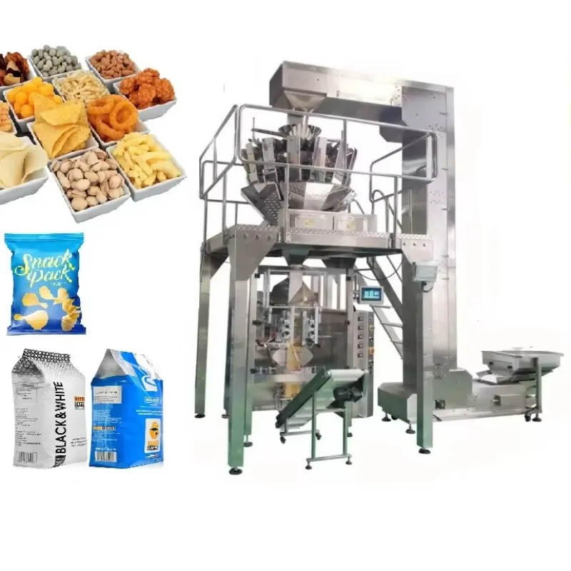 Automatic Vertical Corn Grain Banana Snack Potato Chip VFFS Multihead Weigher Pack Machine with Nitrogen Gas High Speed