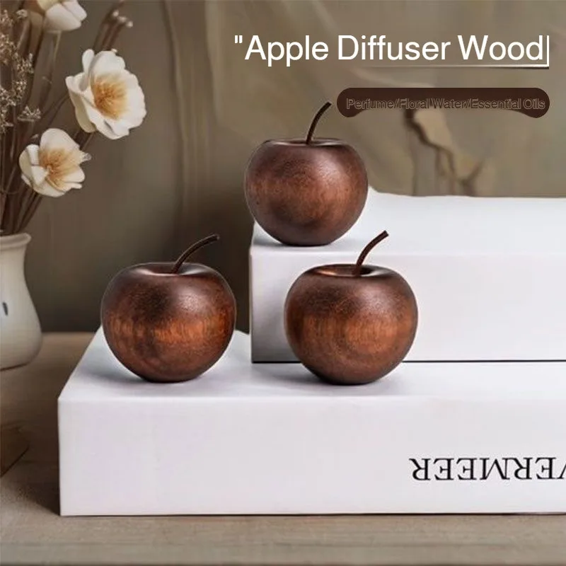 1/3Pcs Wooden Apple Shaped Essential Oil Diffuser Fragrance Diffuser For Home Bathroom Car Decoration