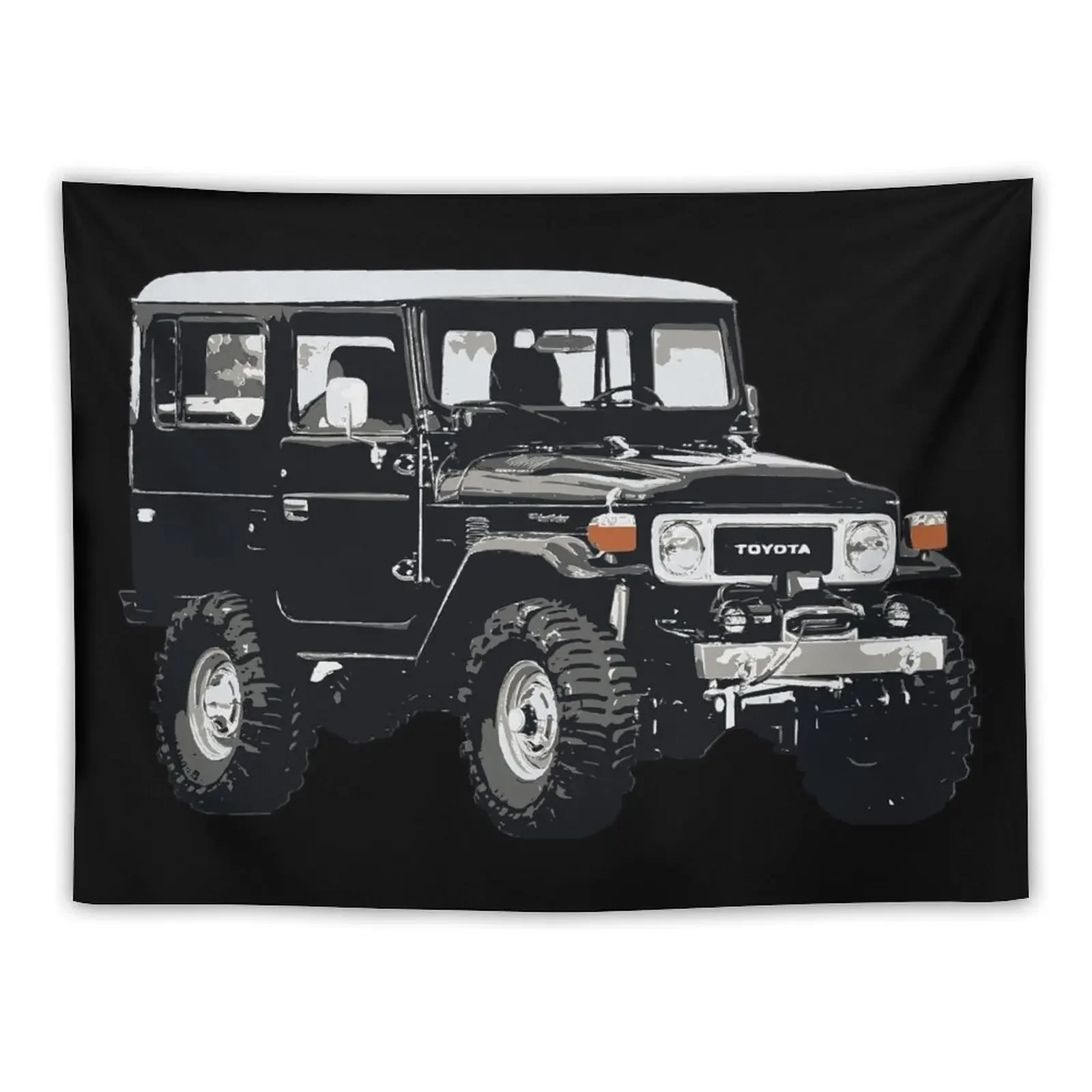 

Land Cruiser FJ40 4x4 (on black) Tapestry Wall Hanging Decor Room Decorations Aesthetic Tapestry