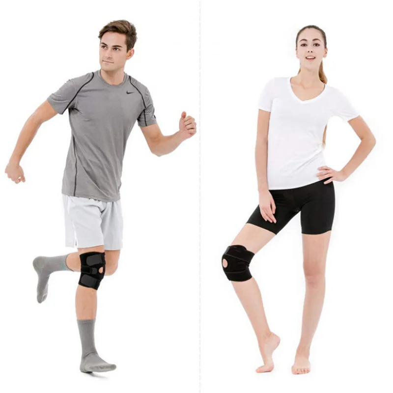 Knee Brace with Side Stabilizers Breathable Adjustable Knee Support Suitable for Sport Training and Knee Pain