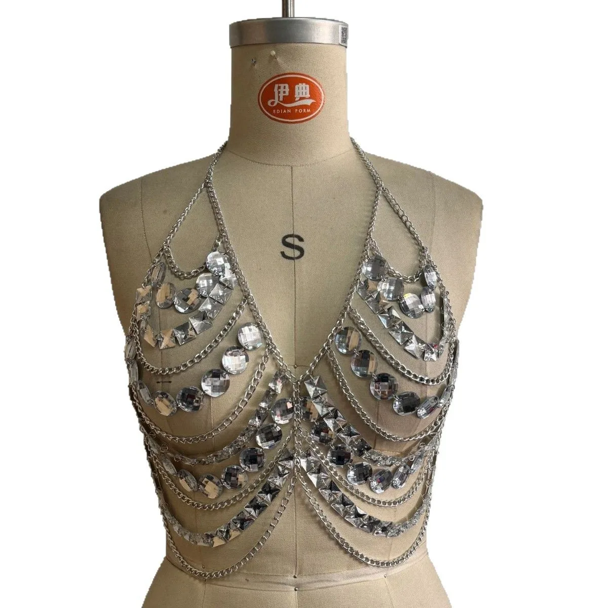 

New Sexy Multi-Layer Crystal Gemstone Body Chain For Women Nightclub Hot Girl Sparkling Diamond Slimming Party Dress
