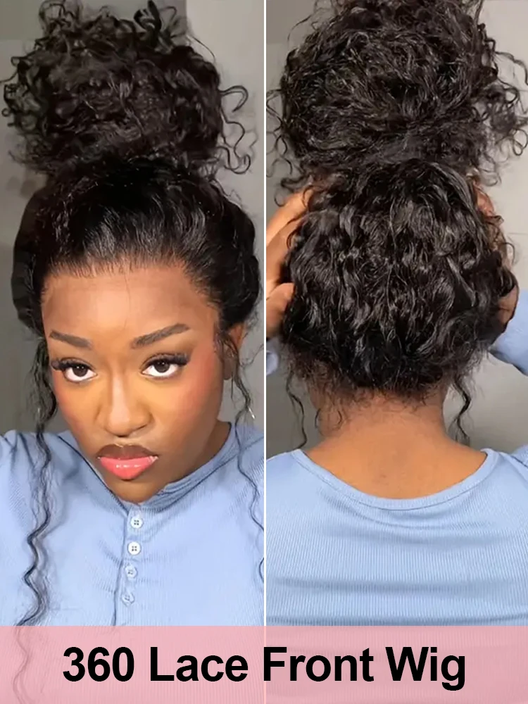 

30 38 Inch 250 Density Curly 360 Lace Frontal Human Hair Wigs Deep Wave Lace Front Wigs Pre Plucked Brazilian Human Hair On Sale