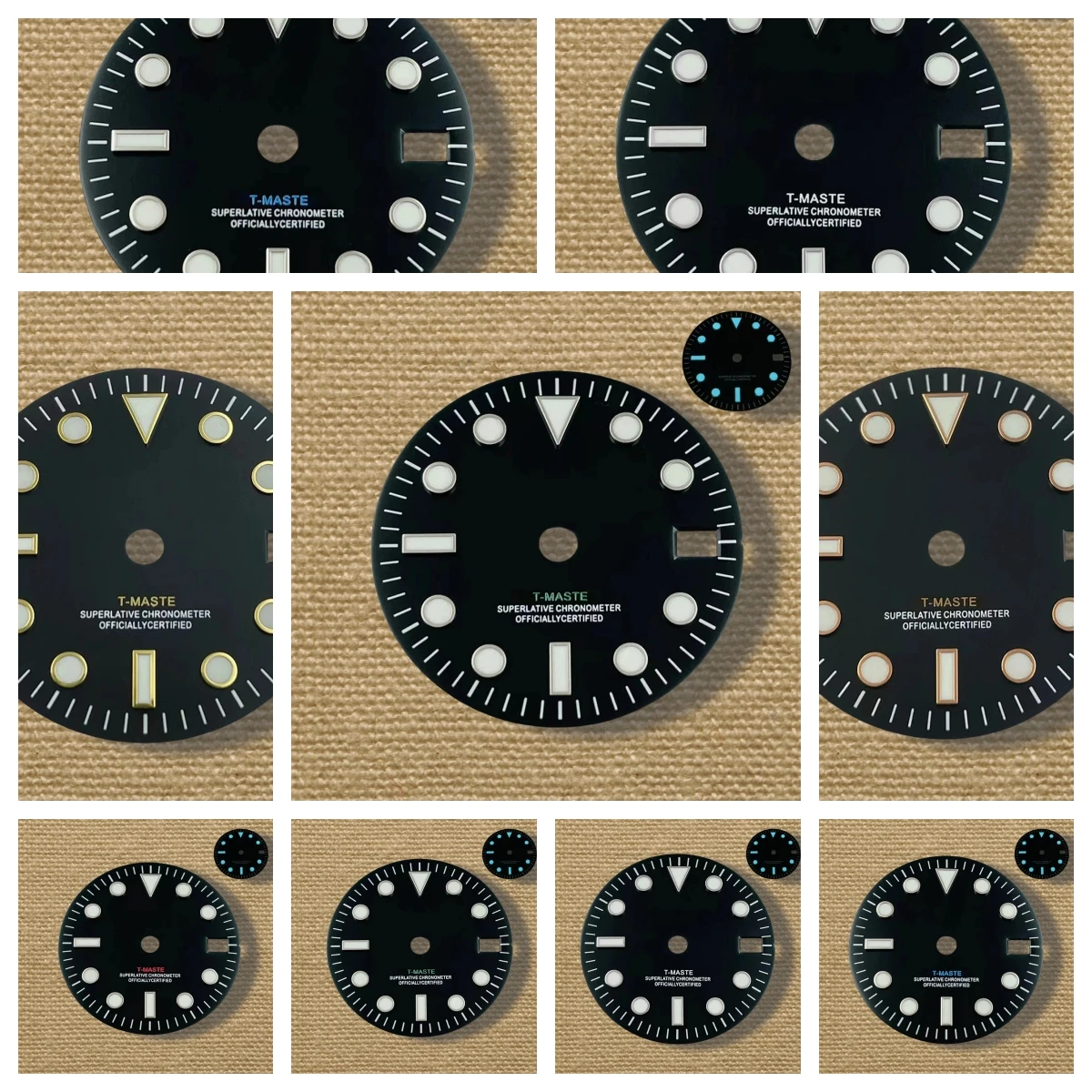 

High quality 28.5mm GMT dial with S logo, suitable for NH34 Japanese movement ice blue luminous watch modification accessories