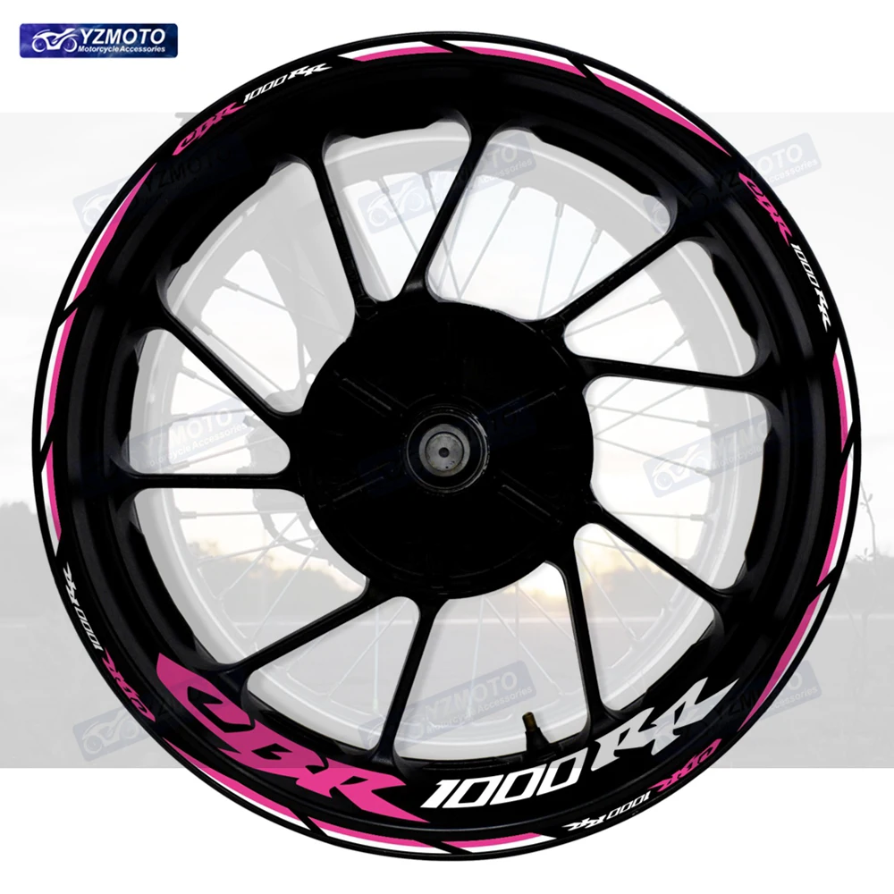 

Motorcycle Reflective 17 Inch Wheel Stickers Racing Rim Stripe Tape Hub Decal Motorbike Decorate Sticker For Honda CBR 1000RR