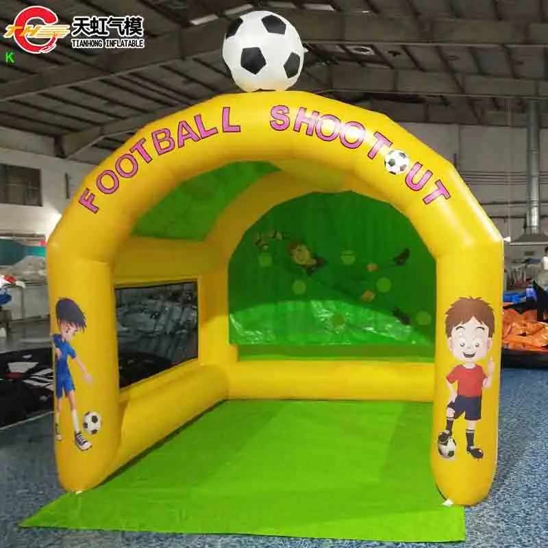 迅速発送 3x3x3m インフレータブル フットボール シュートアウト スポーツゲーム 屋外 ポータブル インフレータブル サッカー シューティング カーニバルゲーム