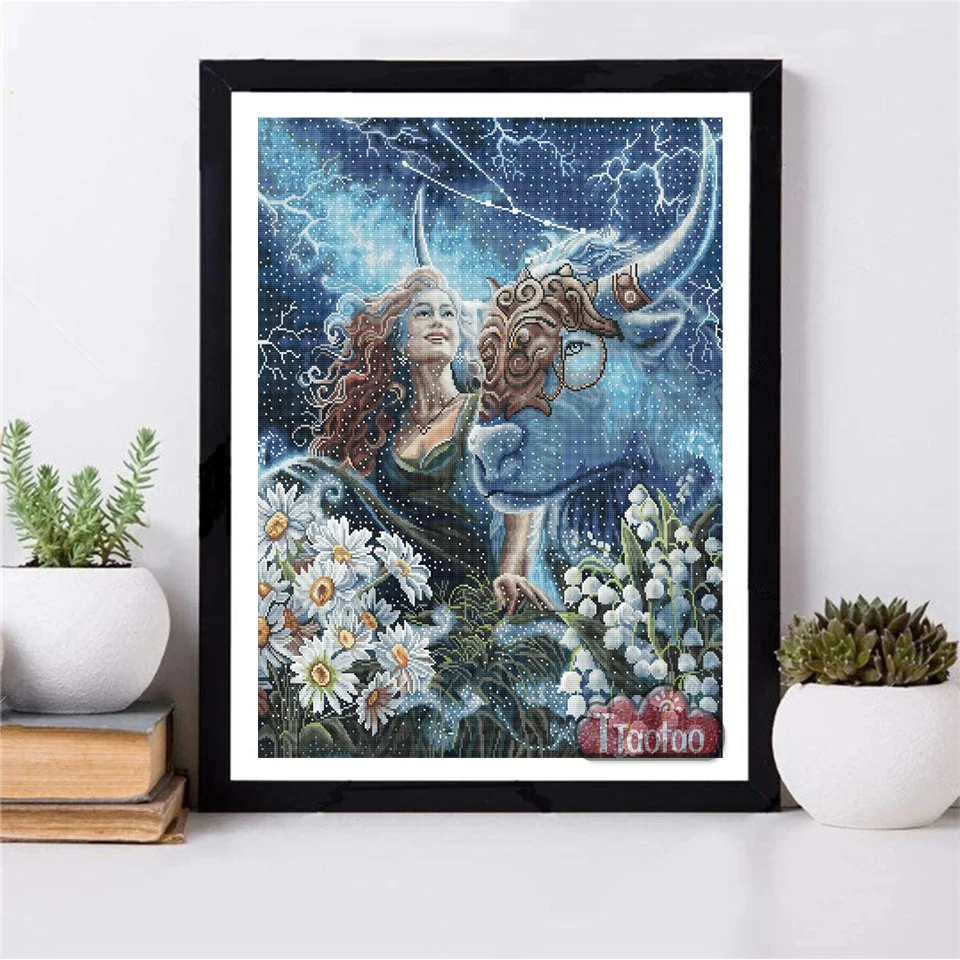 

5D Animal Constellation Flower Art Diamond Painting DIY Beauty Portrait Full Square Round Rhinestone Mosaic Embroidery Crafts