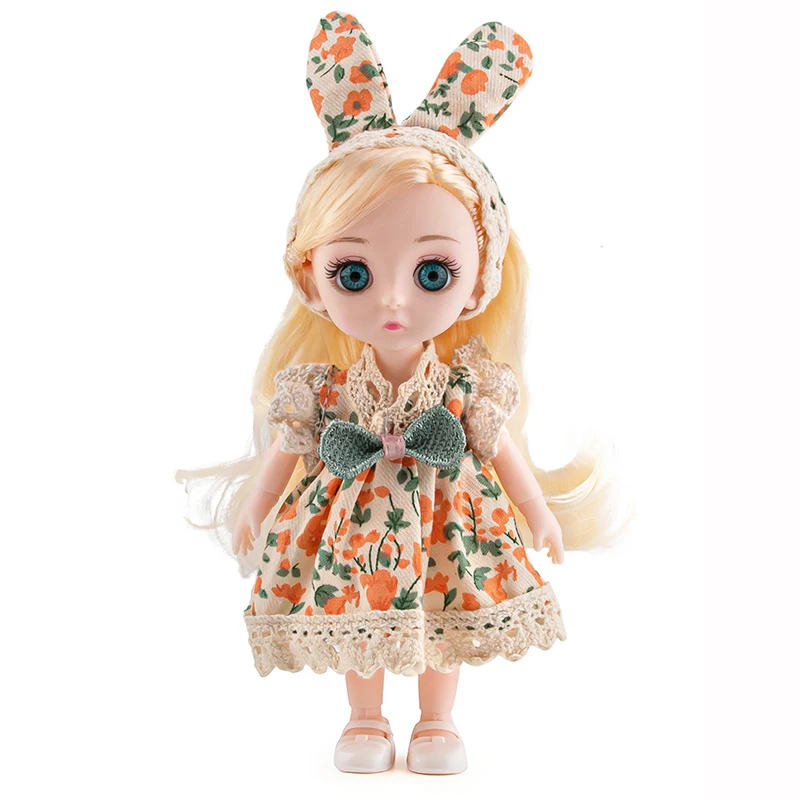 Bambole da 6 pollici bambola da 16 cm vestire principessa moda ragazza bambola BJD giunti mobili trucco occhi azzurri giocattoli fai da te per i regali dei bambini