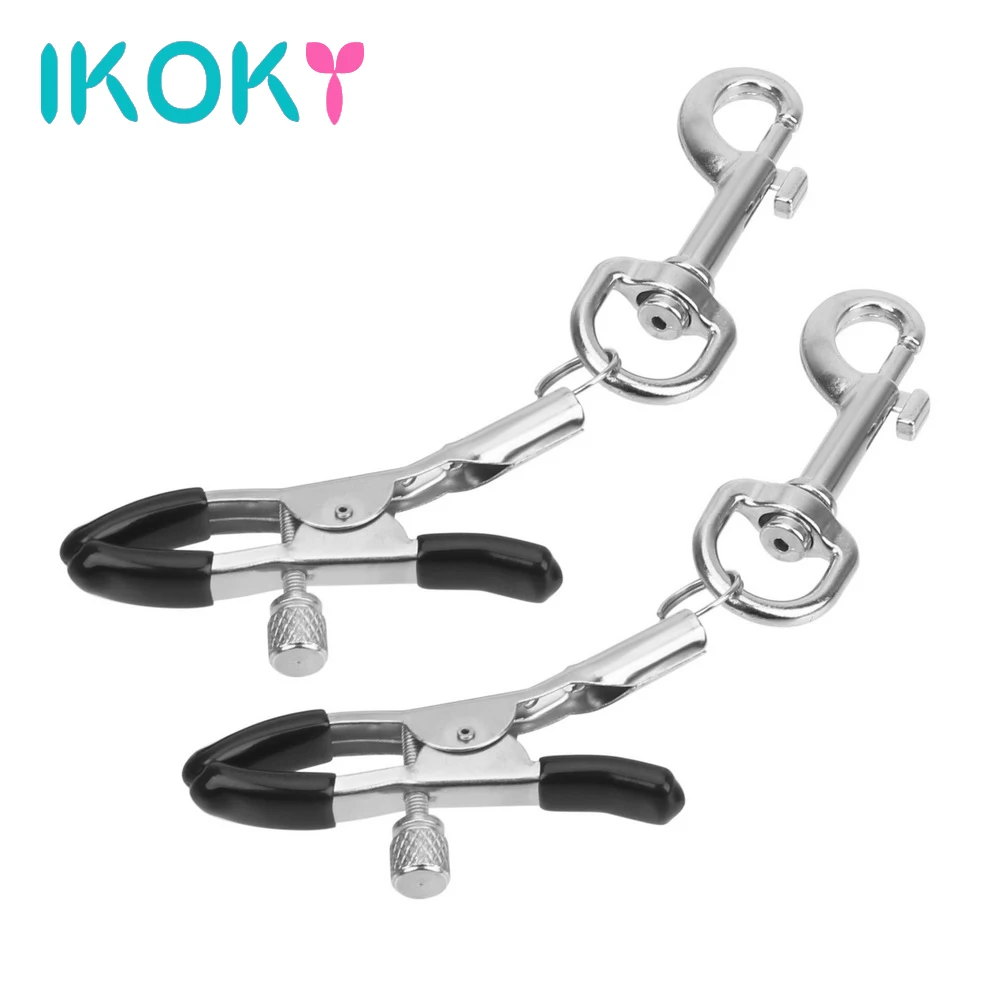 

IKOKY 1 Pair Toy for Couples SM Game Female Orgasm y Breast Clamp Stimulator Teaser Games Metal Clips Nipple Clamps