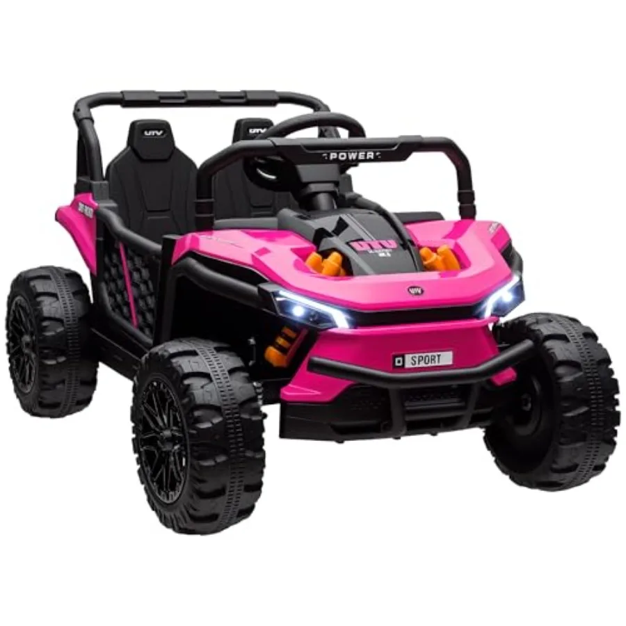 

Электрический внедорожный грузовик UTV на аккумуляторе 12В, скорость 3.7 миль/ч, с пультом управления, 4-колесной подвеской, LED-фарами, 3 скорости