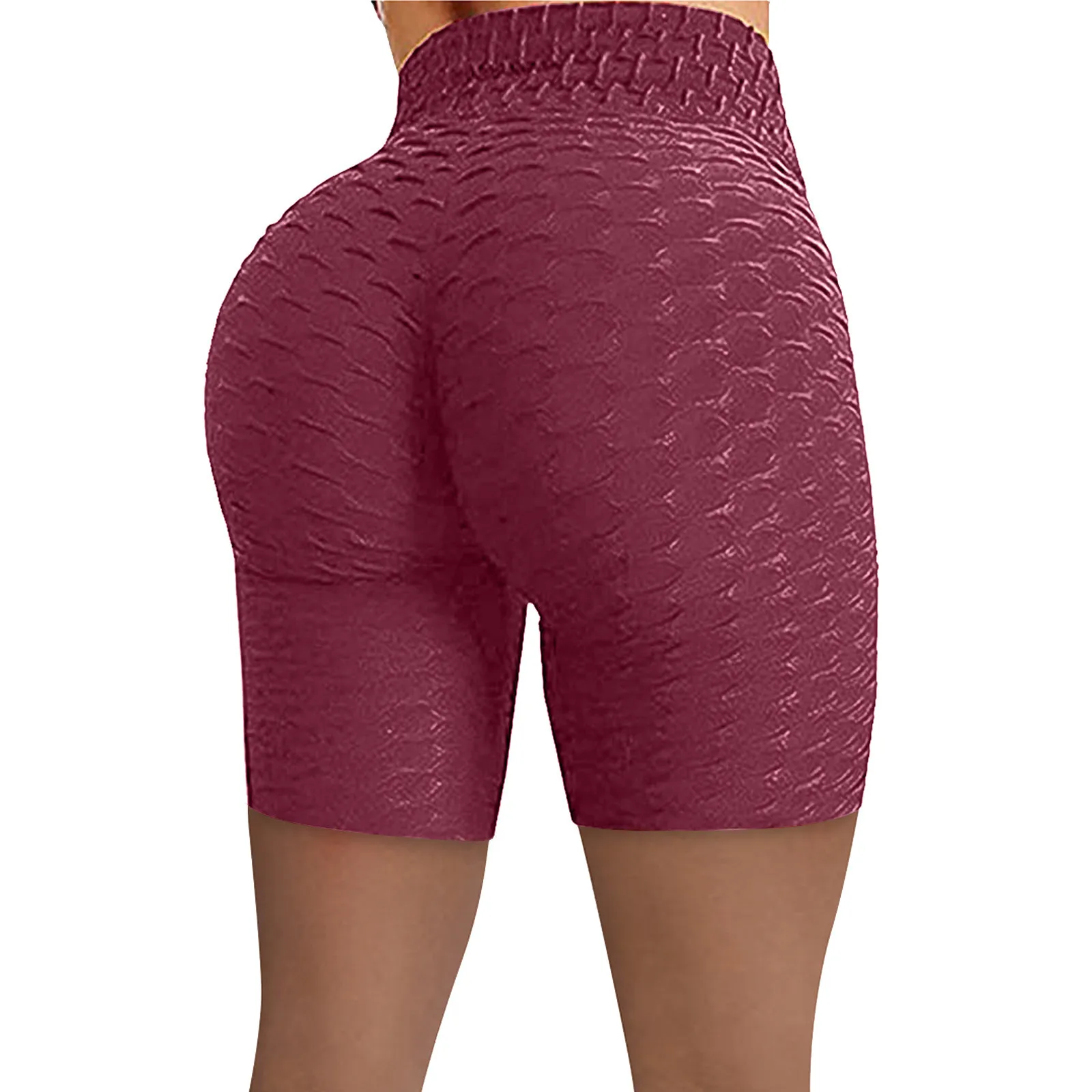 Women Sexy Push Up Yoga Shorts Solid Seamless Fitness Sports Leggings Jacquard Elastic Quick Dry Plus Size Running Tights