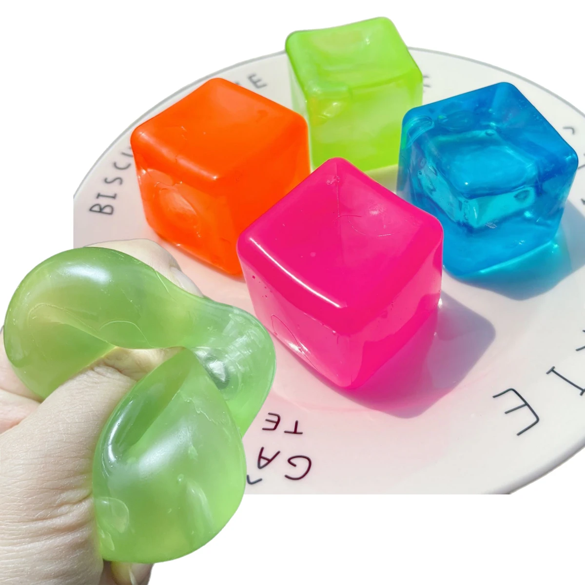 Squishy Plastisches Mochi Fidget-Spielzeug Transparentes Kokosöl-Maltose-Quetschspielzeug Lustiges Anti-Stress Sensorisches Spielzeug für Erwachsene Geschenke