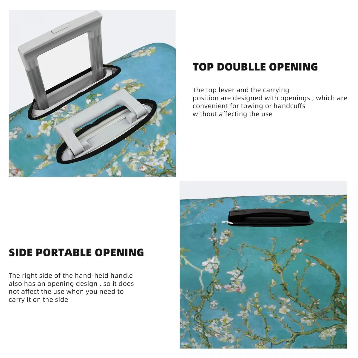 Flower Oil Painting Suitcase Cover Luxury Brand Business Protection Vacation Fun Luggage Case