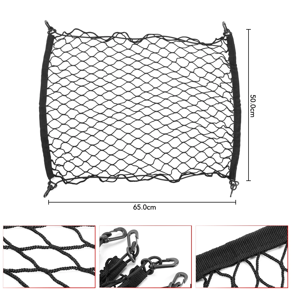 Elastic Trunk Net Universal Car Cargo Organizer Storage Nylon Mesh Nets Stretchable Interior Mesh Network Pocket Set