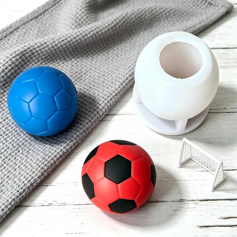 3D Mini Football Silicone Mold, DIY Football Styling Aromatherapy Candle Gypsum Crafts Water Soap Mold, Festival Party Gifts